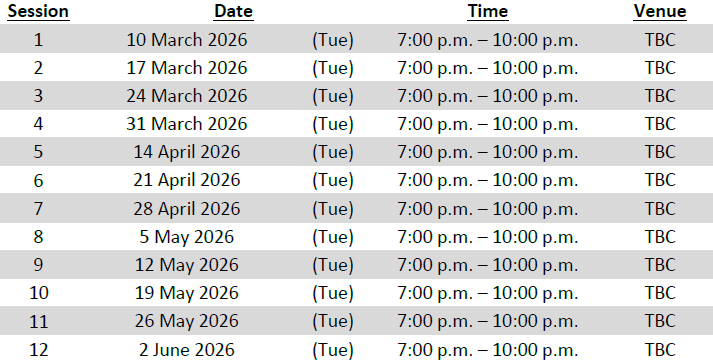 Tentative Lecture Schedule